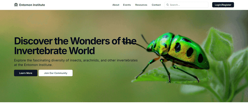 Entomon Institute Website screenshot